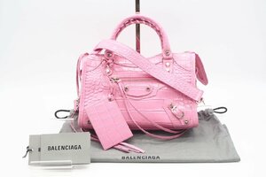 * надежный 3 большой гарантия * AB разряд {BALENCIAGA Balenciaga /2WAY сумка } 300295 черный ko type вдавлено . Classic Mini City розовый прекрасный товар бесплатная доставка 