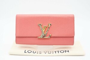 ☆安心の３大保証☆ Bランク ≪LOUIS VUITTON ルイ ヴィトン/二つ折り長財布≫ N92927 ポルトフォイユカプシーヌ パイソン ピンク 送料無料