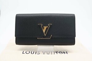 ☆安心の３大保証☆ ABランク ≪LOUIS VUITTON ルイ ヴィトン/二つ折り長財布≫ M61248 ポルトフォイユ カプシーヌ ノワール ホットピンク