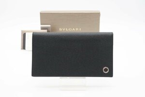 ☆安心の３大保証☆ ABランク ≪BVLGARI ブルガリ/二つ折り長財布≫ 30398 ブルガリ ブルガリ マン レザー ブラック ブルー 美品 送料無料