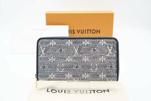 ☆安心の３大保証☆ Aランク ≪LOUIS VUITTON ルイ ヴィトン/ジッピーウォレット≫ M82468 モノグラム ジャガード ネイビー ホワイト 紺 白