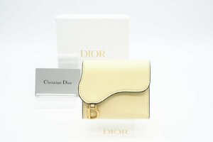 * safe 3 large guarantee * A rank {Christian Dior Christian Dior / three folding purse } S5652CCEH saddle Lotus wallet yellow 