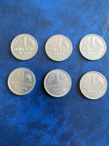 外国硬貨／ドイツ硬貨・1マルク硬貨６枚