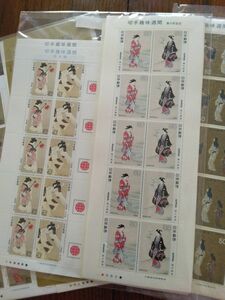 切手シート　シール切手シート　ふるさと　趣味週間　ブロック　バラ
