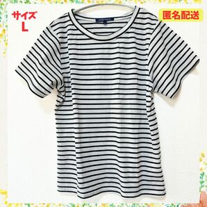 【値下げ】美品 ボーダー 半袖Tシャツ Tシャツ 半袖 ボーダーTシャツ カットソー　Aライン　クルーネック