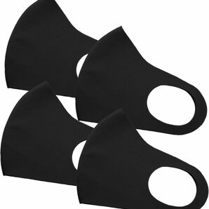 マスク 夏用 冷感マスク 4枚入 ひんやり 立体型 洗える 3Dタイプ　ブラック