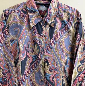 【希少】MARGARET HOWELL マーガレットハウエル　PAISLEY COTTON SHIRTING　ペイズリー　シャツ　I　578-8253001★1335管理番号