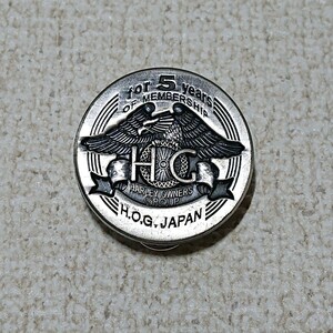 【未使用自宅保管】希少☆ハーレーダビットソン☆HOG メンバー5年記念バッジ