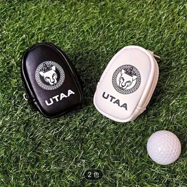 新品 UTAA ユタ ゴルフ ボールポーチ 黒