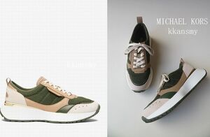  unused 2023MICHAEL KORS Michael Kors *FLYNN mesh & leather sneakers 6.5