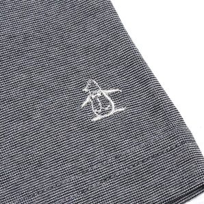 即決 極美品 MUNSING マンシング ゴルフ ペンギン刺繍 ストライプ切替 ストレッチ 半袖ポロシャツ L 日本製 メンズの画像5