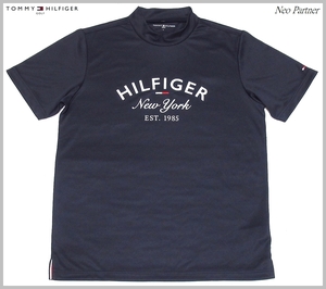 即決 未使用 TOMMY HILFIGER GOLF トミーヒルフィガー ゴルフ 2023SS アーチロゴ 吸汗速乾 モックネックシャツ ネイビー L 日本製 メンズ