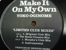 12インチ　　 荻野目洋子　YOKO OGINOME / MAKE IT ON MY OWN　"LIMITED CLUB MIXES"_画像2