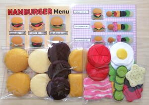  hand made felt playing house handle burger shop san ( menu, making person table attaching )