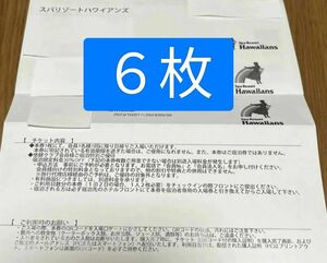 送料無料！スパリゾートハワイアンズ　入場券　６枚セット