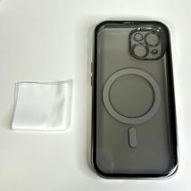 覗き見防止 iPhone15 用ケース 前面9H強化ガラス 背面クリア アルミ メッキ加工 360°全面保護 6.1インチ ナチュラルチタンカラー(H68)_画像8