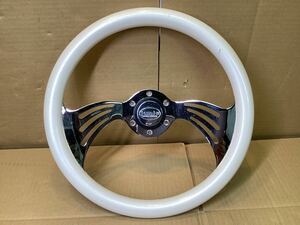  rare! junisja varnish 35 pie steering gear pearl white horn button attaching steering wheel wood white steering wheel 