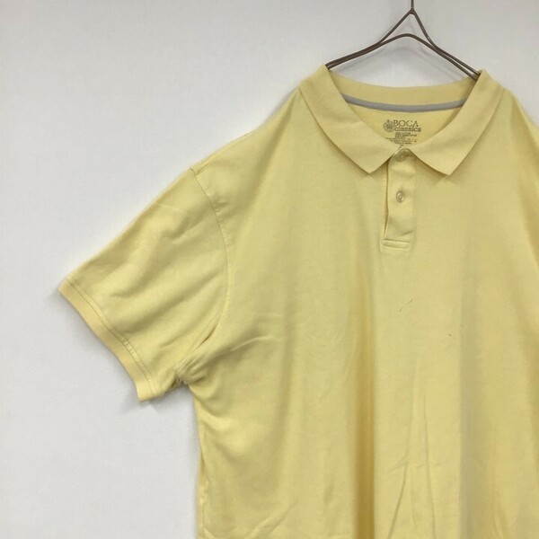 BOCA Classics 半袖ポロシャツ 鮮やかな黄色 イエロー系 コットン100% US古着 XL 