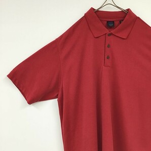 Axis 半袖ポロシャツ 鮮やかな赤色 深紅色 バーガンディ ワインレッド デイリーウェア 赤 カジュアル普段使い US古着 XL 