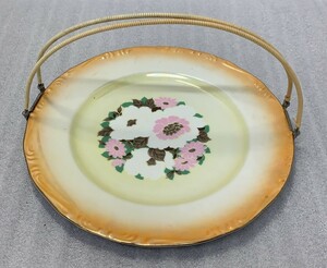 A1059→昭和レトロ　China Aurora　花柄 大皿 中古 陶磁器　食器