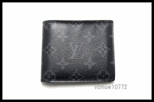 RFIDタグ近年希少美中古■LOUIS VUITTON モノグラムエクリプス ポルトフォイユマルコNM レザー 2つ折り財布 ルイヴィトン■0502nr328543