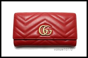 近年モデル希少美中古■GUCCI GGマーモント レザー 2つ折り長財布 グッチ■0502nv16141