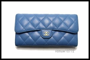 近年モデル希少美中古■CHANEL 27番台 マトラッセ レザー 2つ折り長財布 シャネル■0502ca292-4D