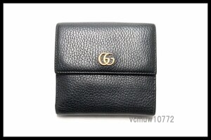 近年モデル希少美中古■GUCCI GGマーモント Wホック レザー 3つ折り財布 グッチ■0502qa35779