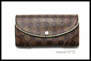 近年モデル希少美中古■LOUIS VUITTON ダミエ ポルトフォイユカイサ レザー 2つ折り長財布 ルイヴィトン■0509ee32284