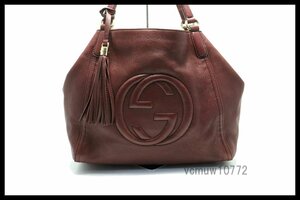 希少美中古■GUCCI ソーホー フリンジ レザー ハンドバッグ グッチ■0523eb25966