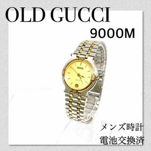 稼働　OLD GUCCI　グッチ時計　メンズ腕時計　アンティーク　 デイト