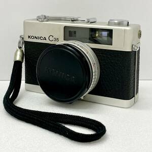 【動作未確認】 KONICA C35 シルバーカラー フィルムカメラ コニカ F=38mm HEXANON 1:2.8 Φ46 レトロ ヴィンテージ 中古品 ジャンク扱い