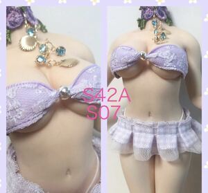 S42A.S07 purple |fa Ise n| costume | Mini dress attaching swimsuit 4 point set Mia