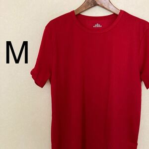 ドライTシャツ 半袖 メンズ M 半袖Tシャツ tシャツ DRY 吸水速乾 UVカット スポーツ クルーネック 赤 レッド
