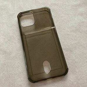 iPhone12 / 12Pro ケース カバー カード入れ 収納　薄型 透明 ブラック TPU 背面 軽量 ソフトケース 