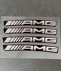 AMG リムステッカー 3Dシール メルセデスベンツ 新型 ホイールリム ホイールシール ブラック シルバー 73mm 4枚 W169 W463 CLA35 C180 GLB
