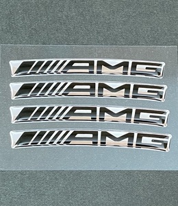 AMG リムステッカー 3Dシール メルセデスベンツ 新型 ホイールリム ホイールシール シルバー ブラック 73mm 4枚 CLA C180 GLB35 W169 W463