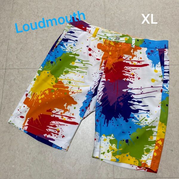 Loudmouth ゴルフパンツ 半パン 派手 ペイント柄 XL ハーフ