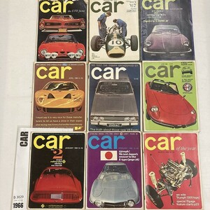 B3029　1966　9冊セット　「CAR」　カー　ダメージあり　英国旧車雑誌 英国車 雑誌 旧車　ビンテージ　クラシックカー　自動車