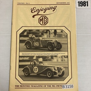 B3158　1981　「ENJOYING MG」　ストリートマシン 英国旧車雑誌 英国車 旧車　ビンテージ　クラシックカー　自動車