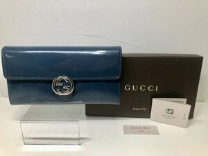 H79/GUCCI エナメルウォレット 長財布 