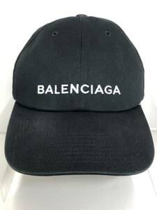 H116/BALENCIAGA Balenciaga cap embroidery L59 black 