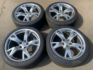 Nissan Z34 Genuine RAYS 19x 9J+47 10J+30 PCD 114.3 5H 4本 BRIDGESTONE POTENZA S007A 275/35/R19 245/40/R19 溝Yes