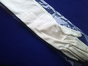  satin cloth glove ivory approximately 50cm new goods unused goods cosplay *u Eddie ng*