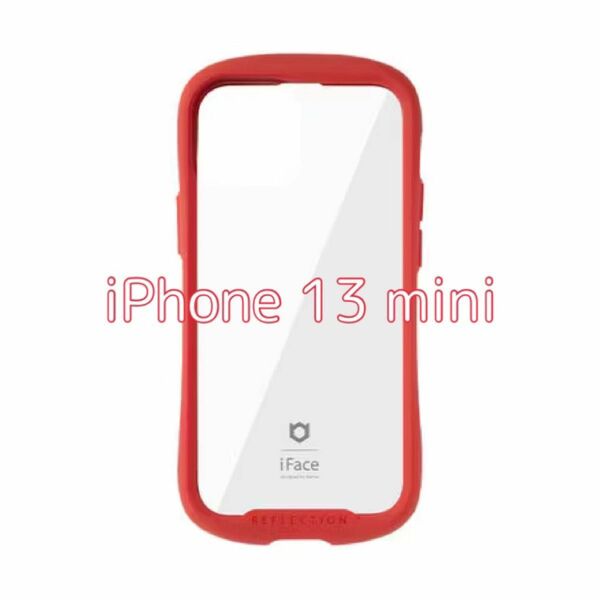 iFace Reflection iPhone 13 mini ケース クリア 強化ガラス (レッド)
