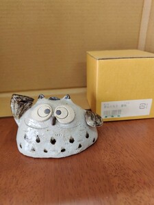 置物　百ふくろう　舞陶館6118 陶器 当時物　購入当時価格1980円