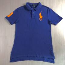 RALPH LAUREN ラルフローレン 半袖ポロシャツ ユースサイズ L(14-16) ブルー ビッグポニー_画像2
