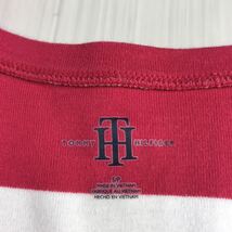 TOMMY HILFIGER トミー ヒルフィガー 長袖Tシャツ S ボーダー柄 レッド×ホワイト フラッグロゴ 刺繍ロゴ ロンT_画像6