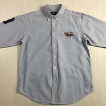 POLO BY RALPH LAUREN ポロ バイ ラルフローレン 長袖シャツ M(12/14) ライトブルー 刺繍ポニー ワッペン ユースサイズ_画像3