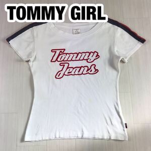 TOMMY GIRL トミーガール 半袖Tシャツ XS ホワイト ビッグロゴ フラッグタグ